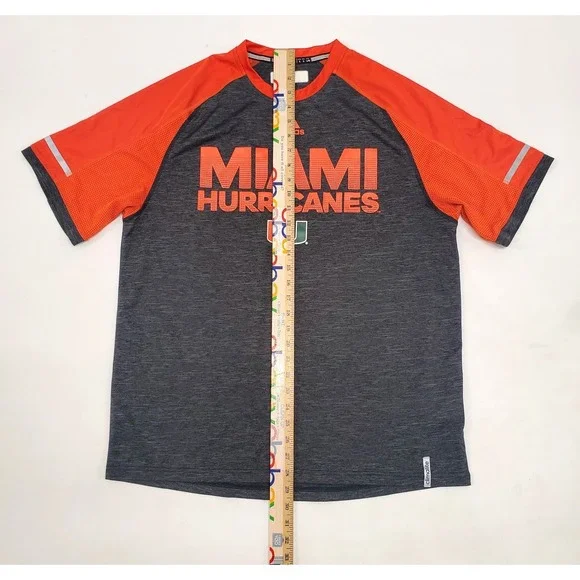 Adidas Climalite Mens Black Miami Hurricanes Tshirt Athletics NCAA Large - Picture 2 of 11